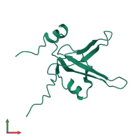 PDB entry 1ewi coloured by chain, front view.