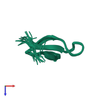 PDB entry 1ews coloured by chain, ensemble of 20 models, top view.