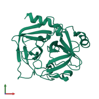 PDB entry 1ex3 coloured by chain, front view.