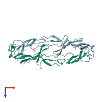 PDB entry 1ext coloured by chain, top view.