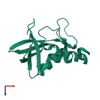 PDB entry 1eyd coloured by chain, top view.