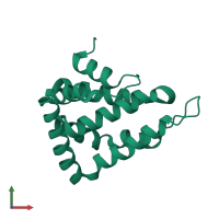 PDB entry 1eyh coloured by chain, front view.