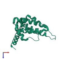 PDB entry 1eyh coloured by chain, top view.