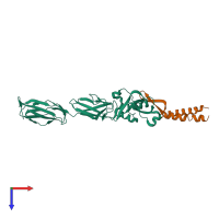 PDB entry 1f02 coloured by chain, top view.