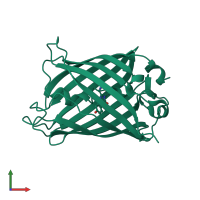 PDB entry 1f0b coloured by chain, front view.
