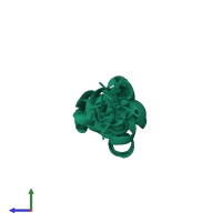 PDB entry 1f0e coloured by chain, ensemble of 20 models, side view.