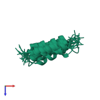 PDB entry 1f0f coloured by chain, ensemble of 20 models, top view.