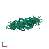 PDB entry 1f0g coloured by chain, ensemble of 20 models, front view.