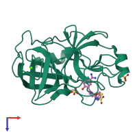 PDB entry 1f0t coloured by chain, top view.
