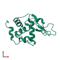 PDB entry 1f10 coloured by chain, front view.
