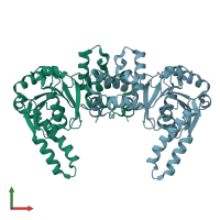 PDB entry 1f14 coloured by chain, front view.