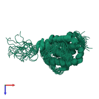 PDB entry 1f16 coloured by chain, ensemble of 20 models, top view.