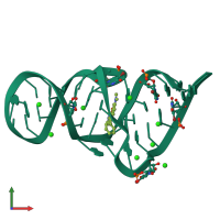 PDB entry 1f1t coloured by chain, front view.