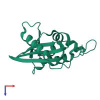 PDB 1f21 coloured by chain and viewed from the top.