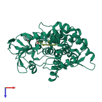 PDB entry 1f26 coloured by chain, top view.