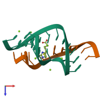 PDB entry 1f27 coloured by chain, top view.