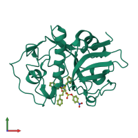 Monomeric assembly 1 of PDB entry 1f2b coloured by chemically distinct molecules, front view.