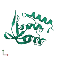 PDB entry 1f2y coloured by chain, front view.