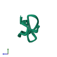 PDB entry 1f3k coloured by chain, ensemble of 20 models, side view.