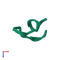 PDB entry 1f3k coloured by chain, ensemble of 20 models, top view.
