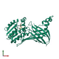 PDB entry 1f3l coloured by chain, front view.