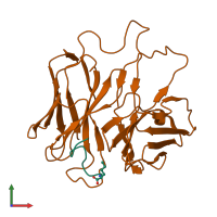 PDB entry 1f3r coloured by chain, front view.