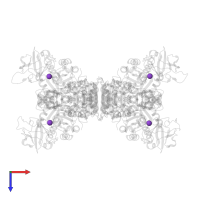 POTASSIUM ION in PDB entry 1f3x, assembly 1, top view.