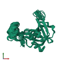 PDB entry 1f3y coloured by chain, ensemble of 25 models, front view.