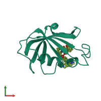 PDB entry 1f40 coloured by chain, ensemble of 10 models, front view.