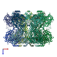 PDB entry 1f52 coloured by chain, top view.