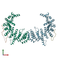 PDB entry 1f59 coloured by chain, front view.