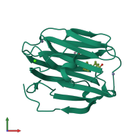 PDB entry 1f5f coloured by chain, front view.