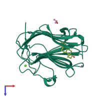PDB entry 1f5f coloured by chain, top view.
