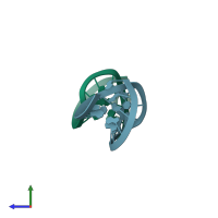 PDB entry 1f5u coloured by chain, side view.