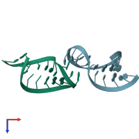 PDB entry 1f5u coloured by chain, top view.