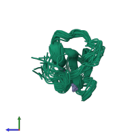 PDB entry 1f62 coloured by chain, ensemble of 20 models, side view.