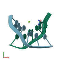 PDB entry 1f69 coloured by chain, front view.