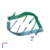 PDB entry 1f69 coloured by chain, top view.