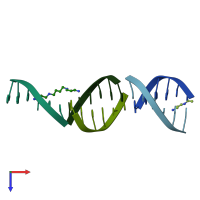PDB entry 1f6c coloured by chain, top view.