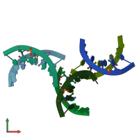 PDB entry 1f6e coloured by chain, front view.