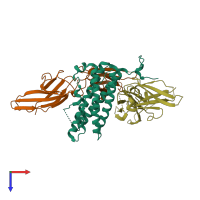 PDB entry 1f6f coloured by chain, top view.
