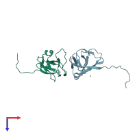 PDB entry 1f7d coloured by chain, top view.