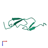 PDB entry 1f7m coloured by chain, top view.