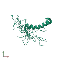 PDB entry 1f8p coloured by chain, ensemble of 17 models, front view.
