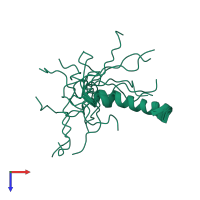 PDB entry 1f8p coloured by chain, ensemble of 17 models, top view.