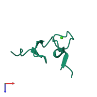 Monomeric assembly 1 of PDB entry 1f8z coloured by chemically distinct molecules, top view.