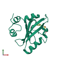 PDB entry 1f98 coloured by chain, front view.