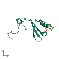 PDB entry 1f9p coloured by chain, front view.