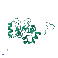 PDB entry 1f9x coloured by chain, top view.