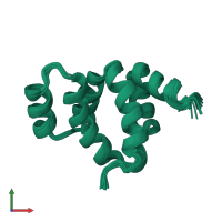 PDB entry 1fad coloured by chain, ensemble of 21 models, front view.
